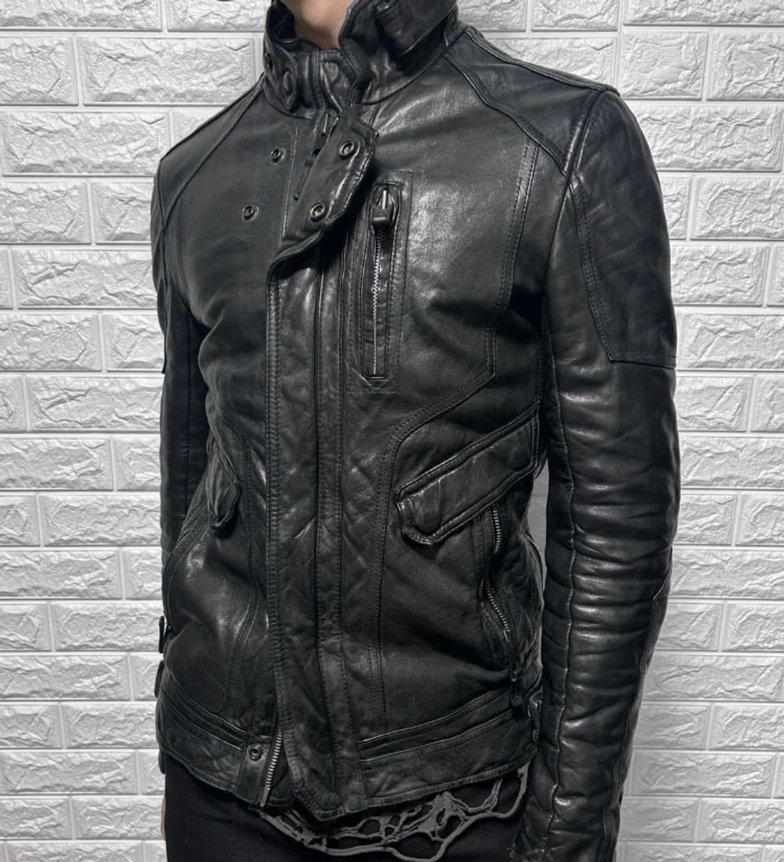 (구매) 타임옴므 가죽자켓 바이커 상품이미지2