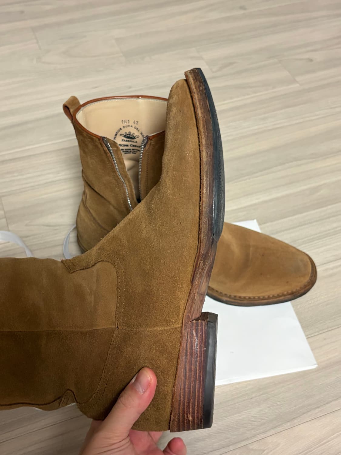 [42] 논네이티브 마인데님 스웨이드 부츠 카멜 색상 상품이미지4