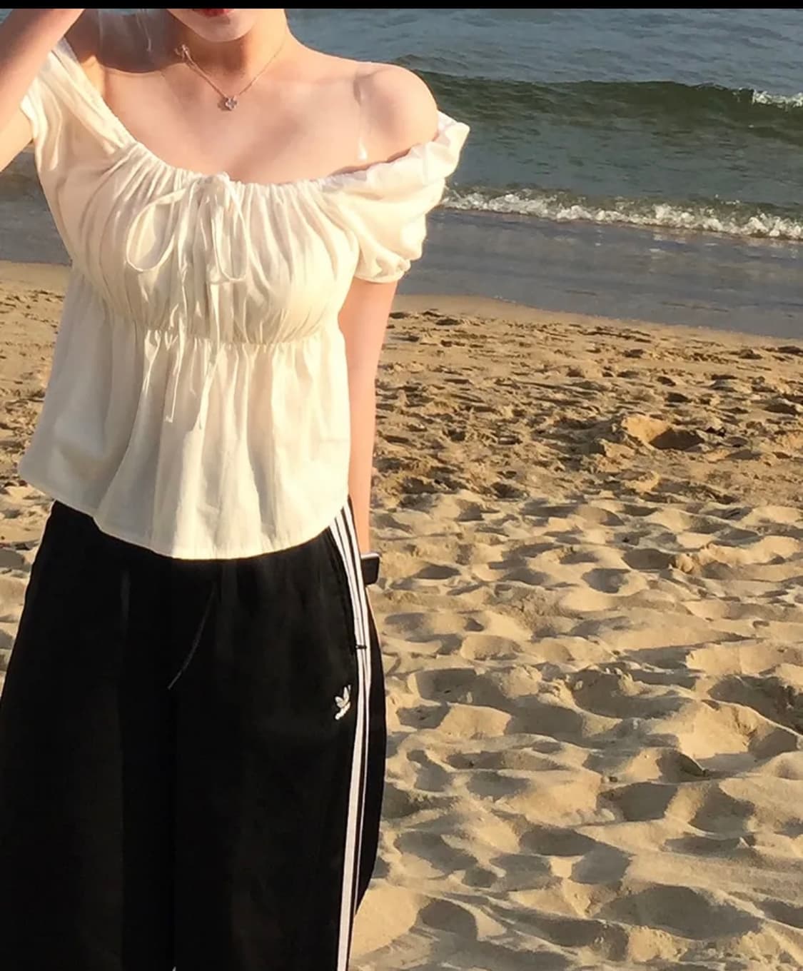 아디다스 3S 와이드 레그 팬츠 - 블랙 / IY7255 상품이미지2