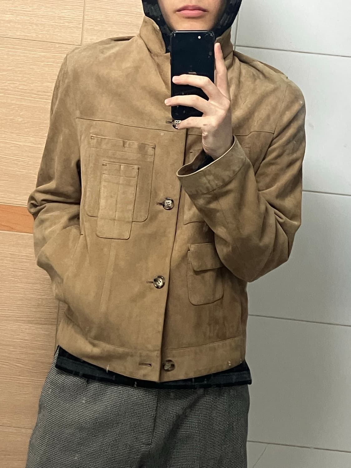 프라다 스웨이드 블루종 자켓 상품이미지1