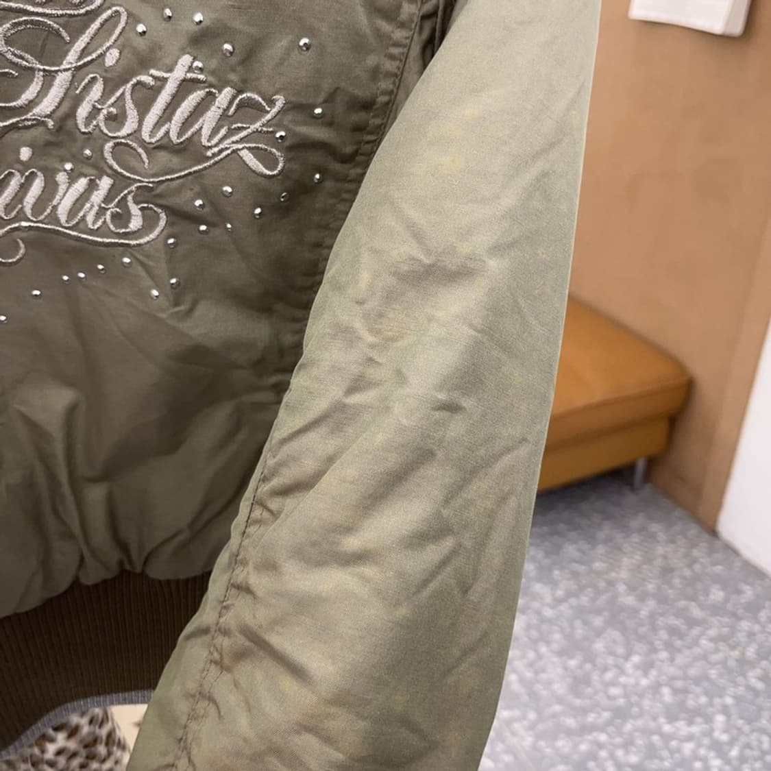 빈티지 Y2K 대장급 러블리힙 올리브카키 항공점퍼 자켓 90 C09340 상품이미지8