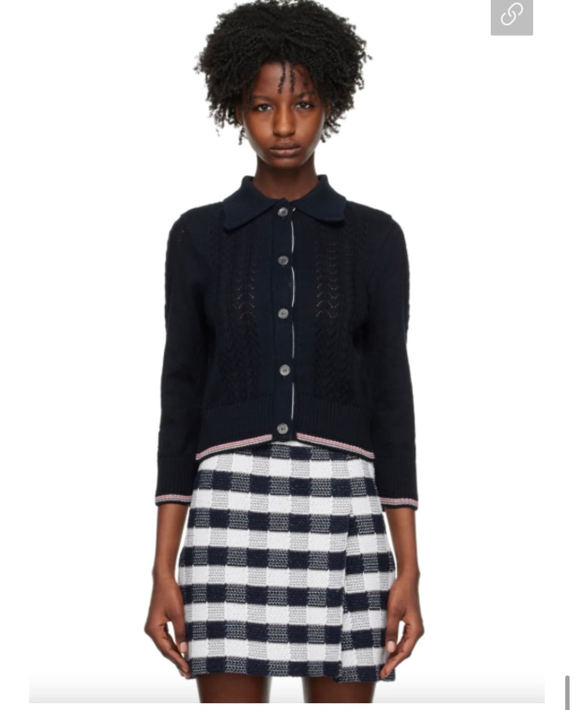 [새상품/정품] 톰브라운 체크 니트 스커트 상품이미지4