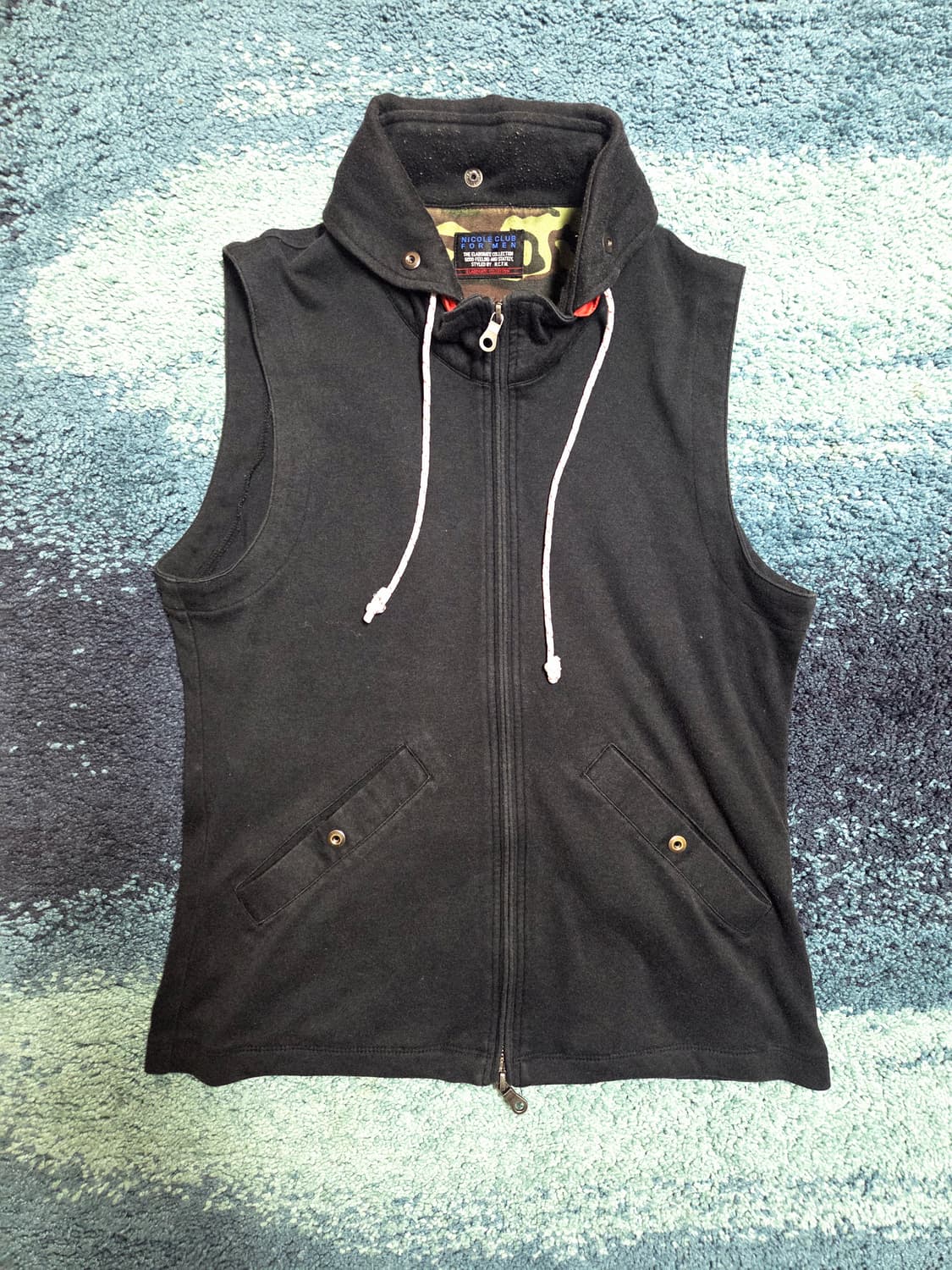 NICOLE CLUB for men 후드집업 블랙 M 조끼스타일 y2k 상품이미지1