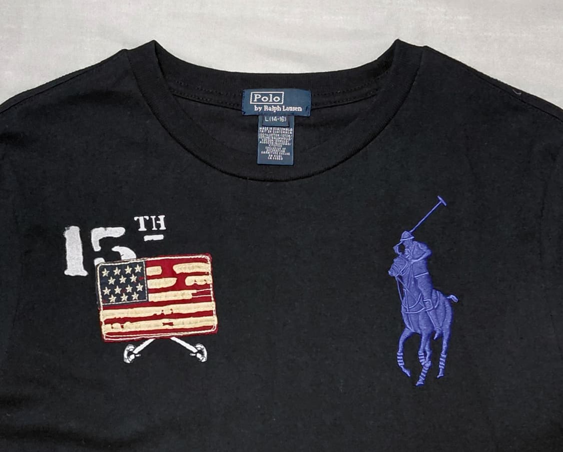 폴로 랄프로렌 주니어 빅포니 성조기 긴팔 티셔츠 (L 14-16) 상품이미지2