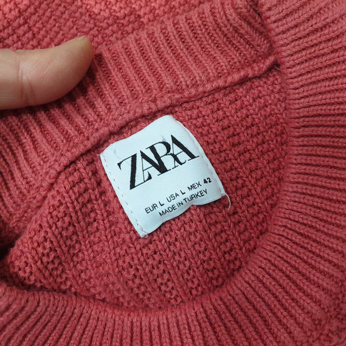 ZARA 자라 남성 와플 니트 L 상품이미지4