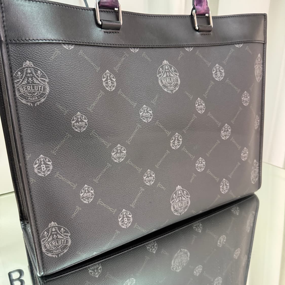 벨루티 시그니처 캔버스 앤 레더 투웨이 토트백  상품이미지4