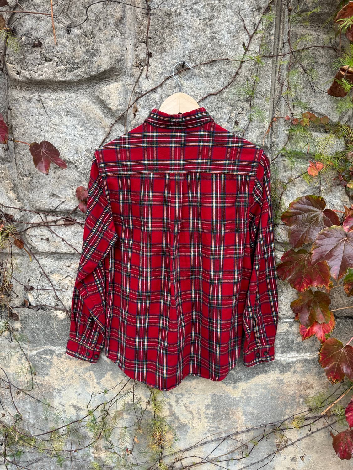 엘엘빈 빈티지 레드 체크 플란넬 셔츠 s 상품이미지2