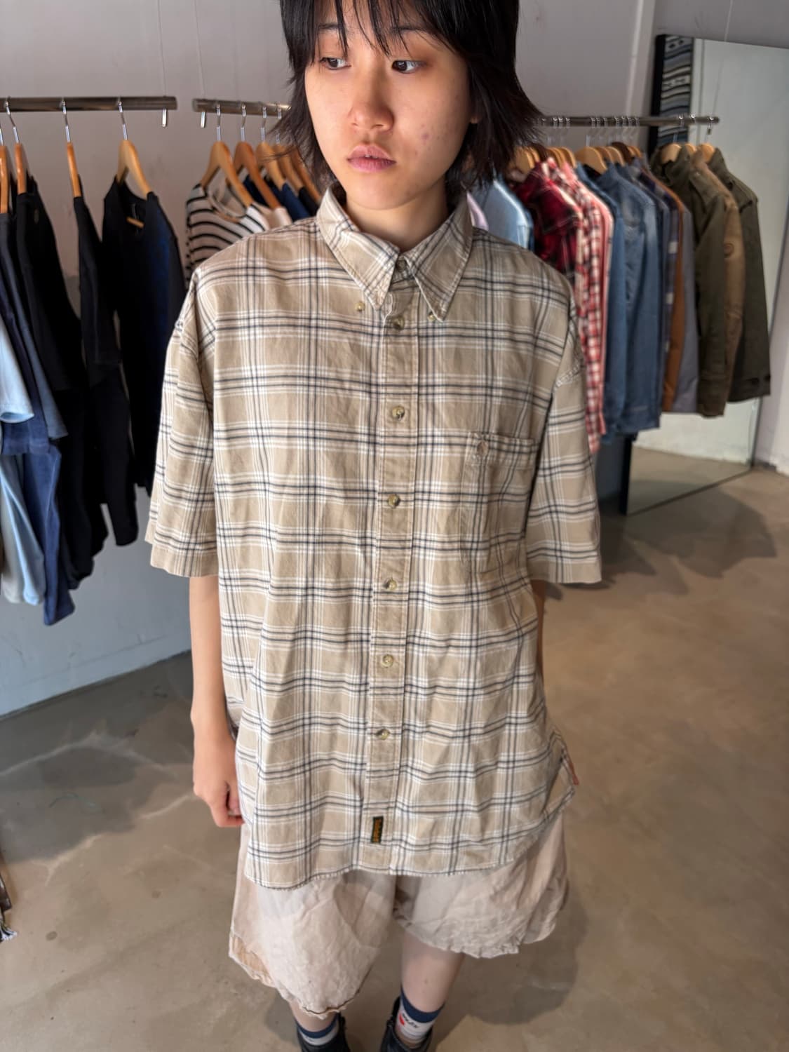 Timberland 체크 반팔 셔츠 L 상품이미지1