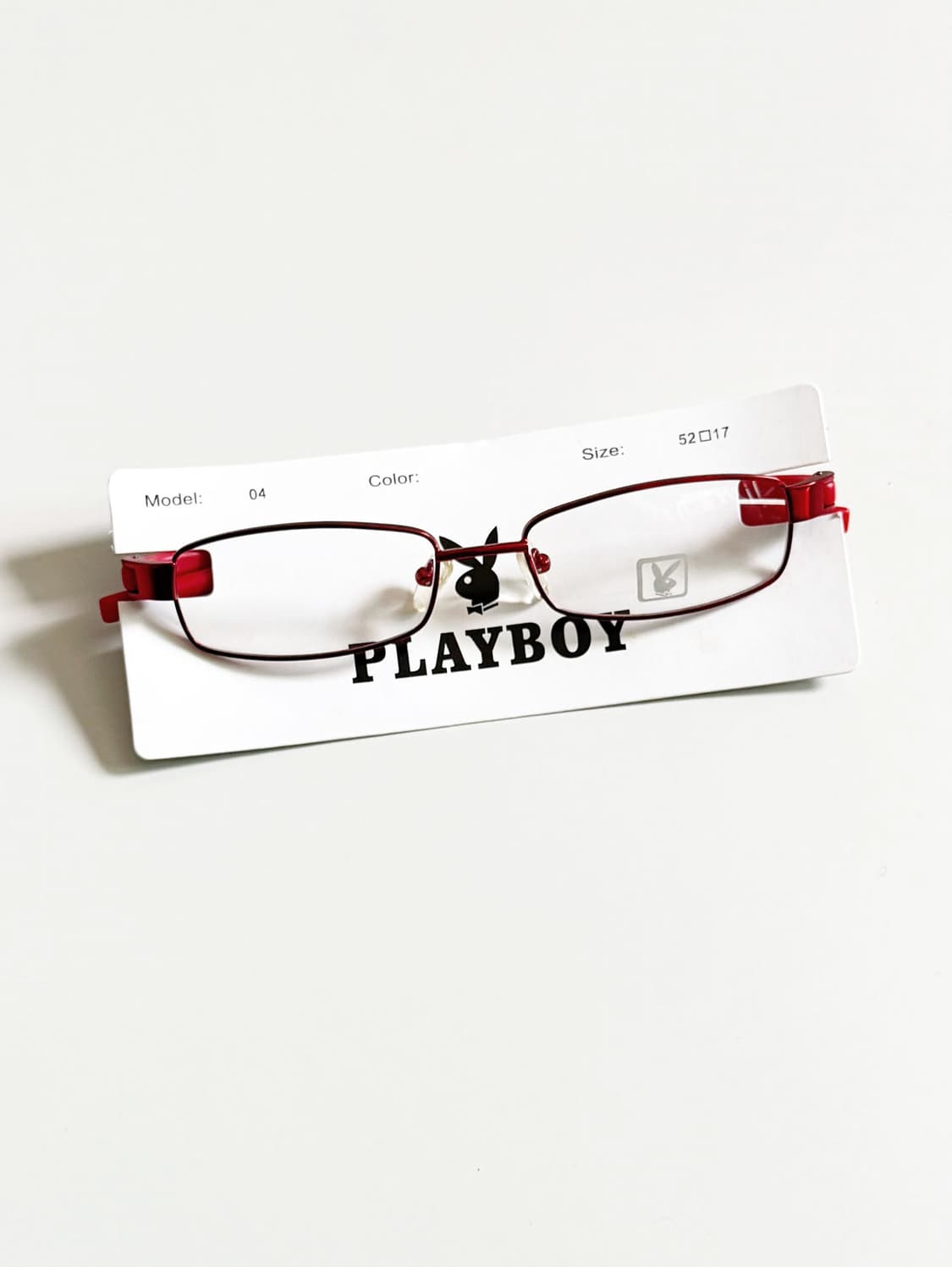 90s PLAYBOY 다크레드 메탈 슬림 스퀘어 빈티지 안경 상품이미지1