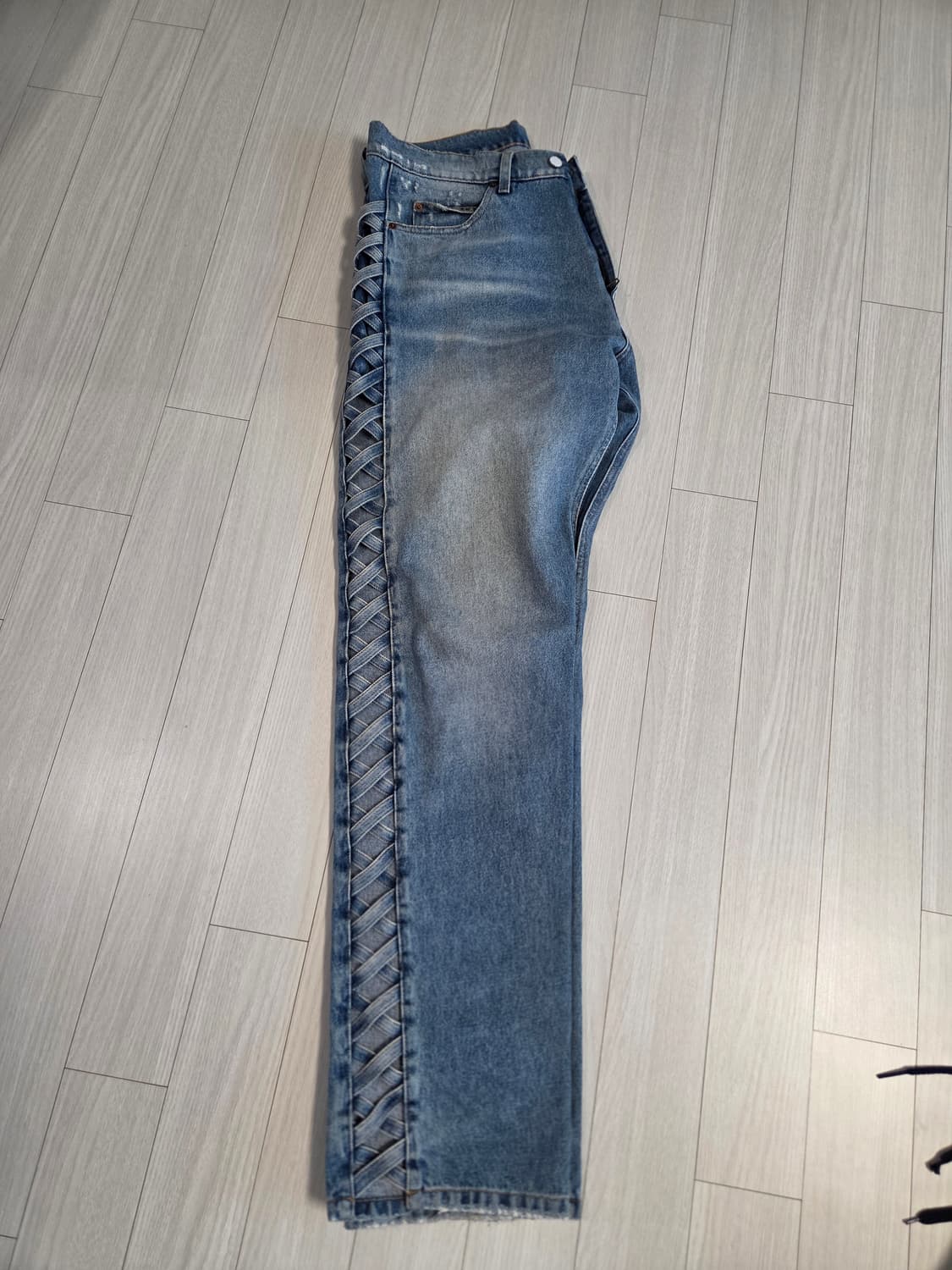 마틴로즈 크로스 해치 미드블루 데님 상품이미지4