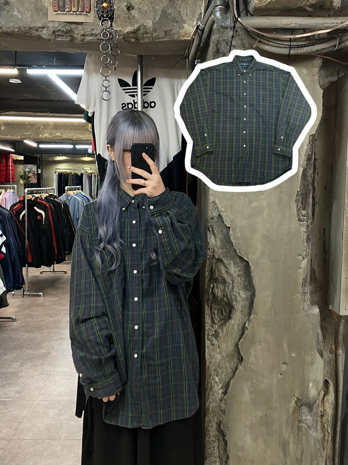 폴로 랄프로렌 체크 셔츠 다크그린 L  #csz2401 상품이미지1