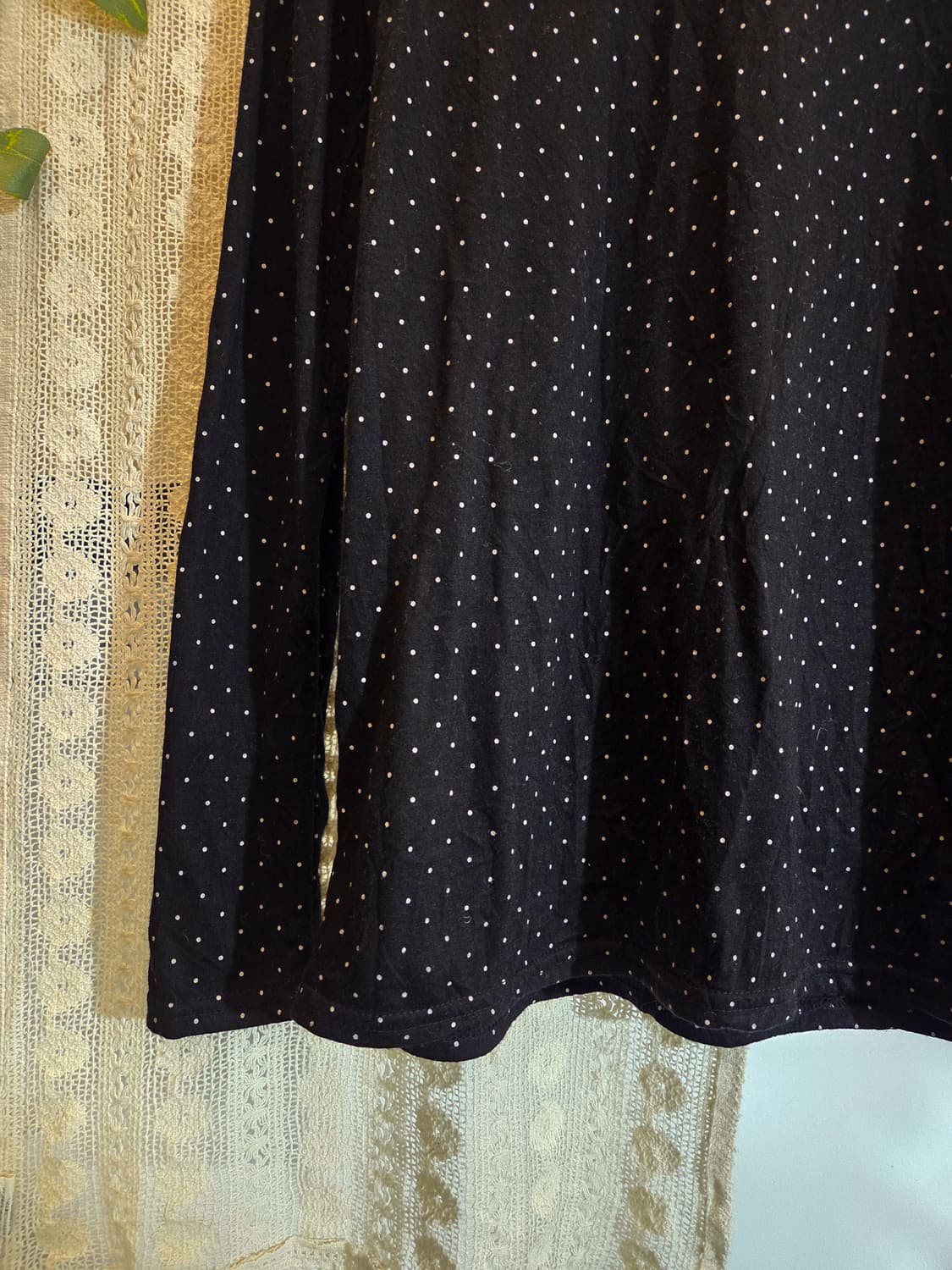 도트 레이스 목폴라 슬리브 상품이미지3