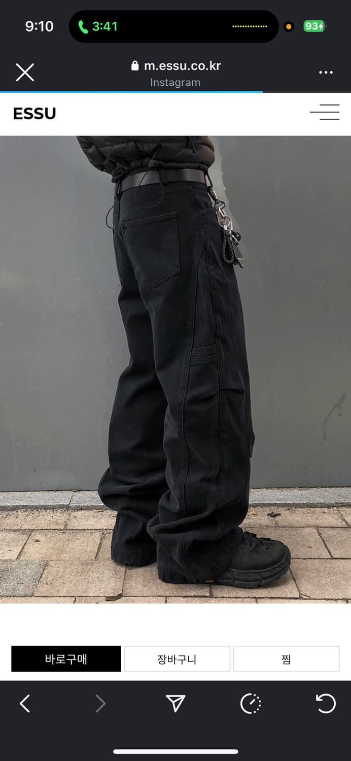 이쓔 닷지 블랙 팬츠  상품이미지2