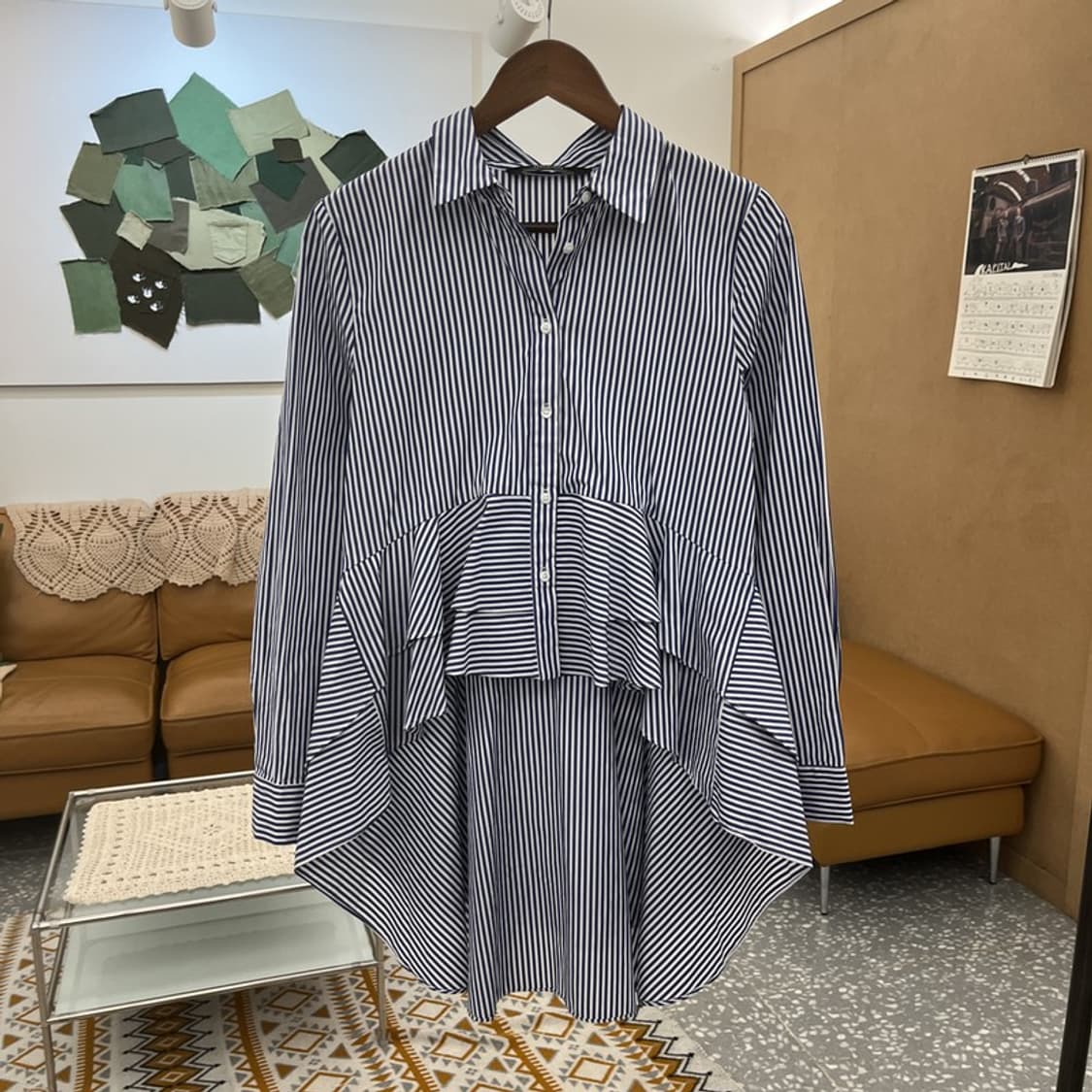 자라 빈티지 드레이프 프릴 드레스 블라우스 셔츠 M C10705 상품이미지3