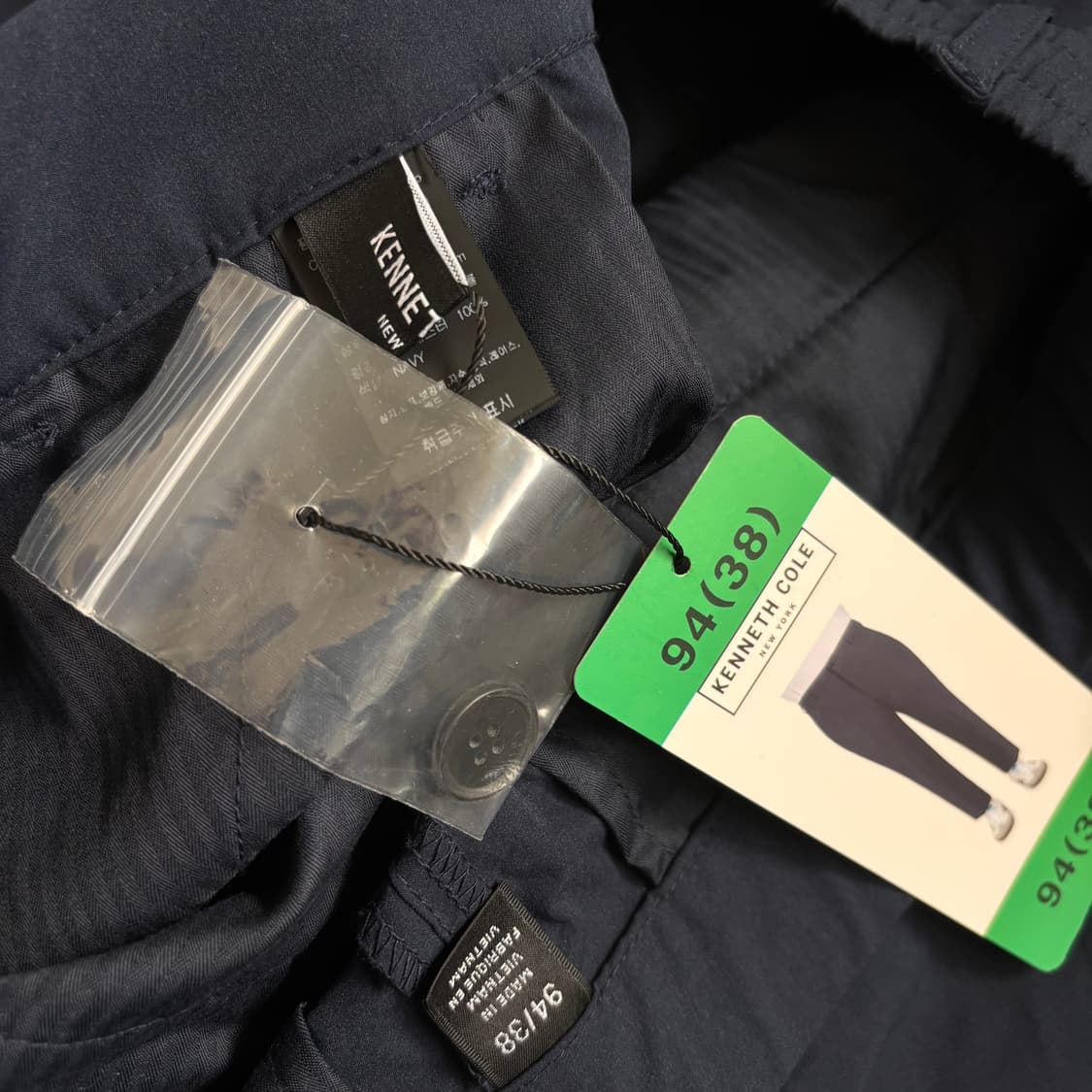 새제품 38 케네스콜 팬츠 바지 SS 네이비 스판 테이퍼드  상품이미지3