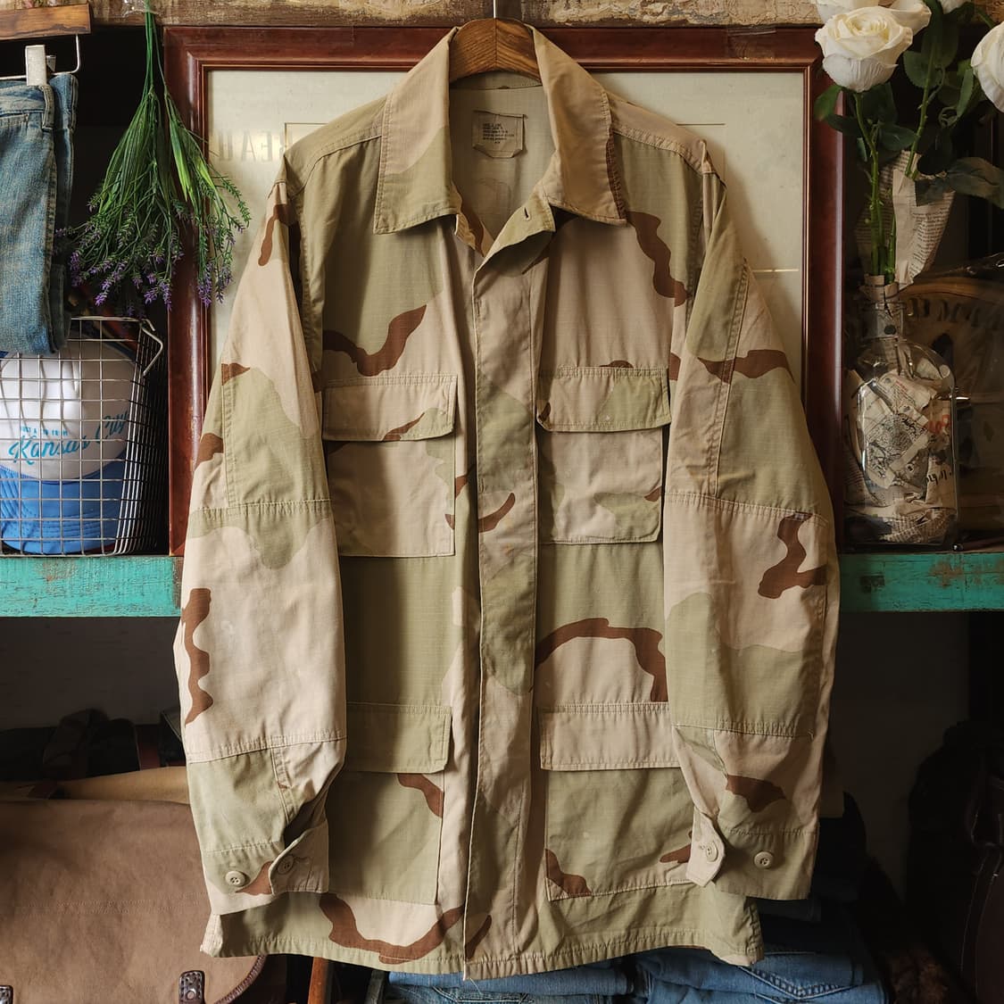 90s 미군 오리지널 사막 삼색 bdu 셔츠자켓 L x-long 상품이미지1