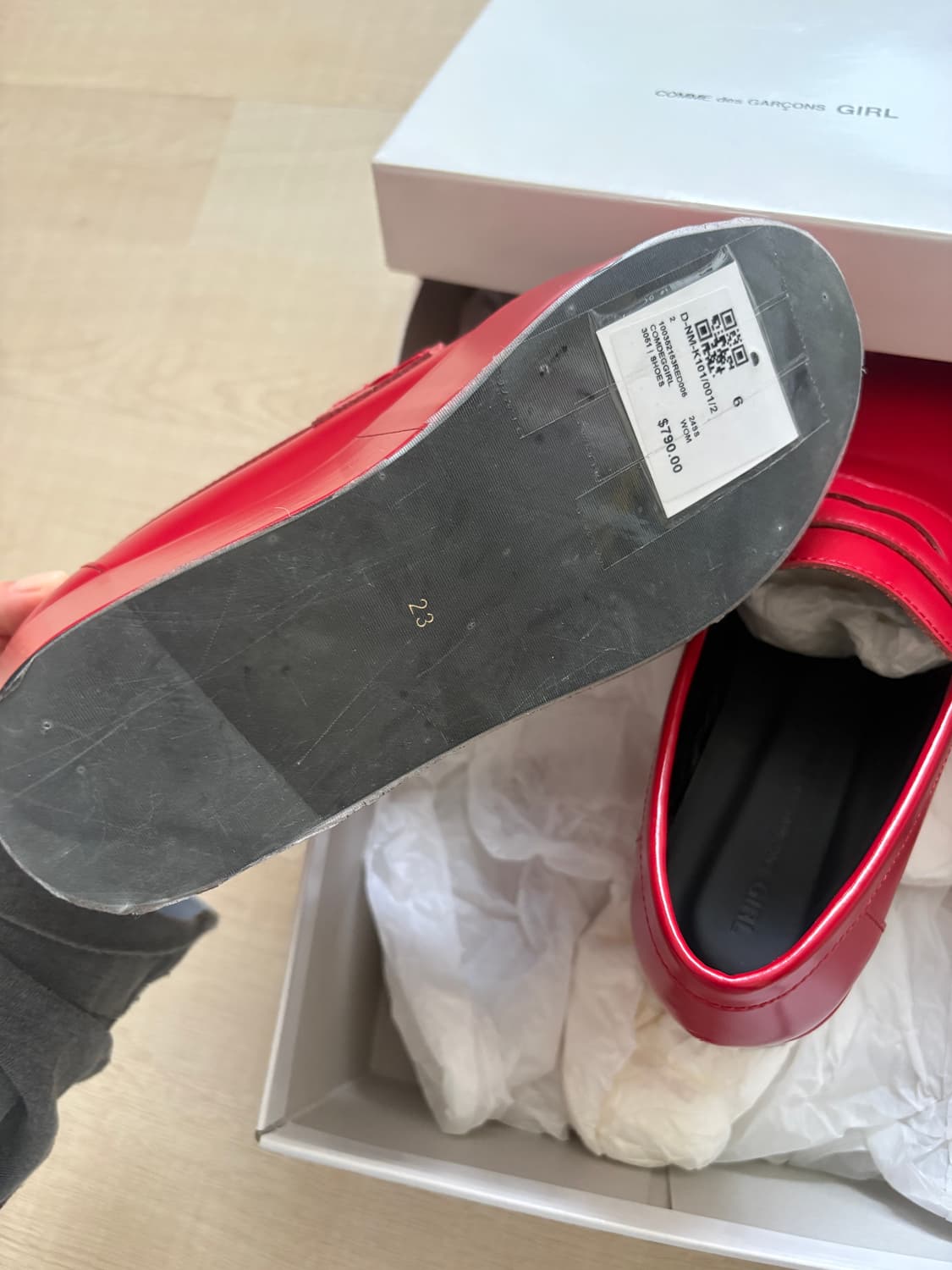 꼼데가르송 페니 로퍼 레드 36 상품이미지3