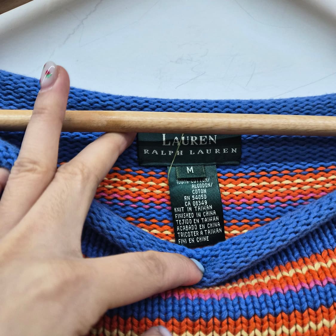 랄프 랄프로렌 스트라이프 니트 긴팔 티셔츠 남성 M 상품이미지3