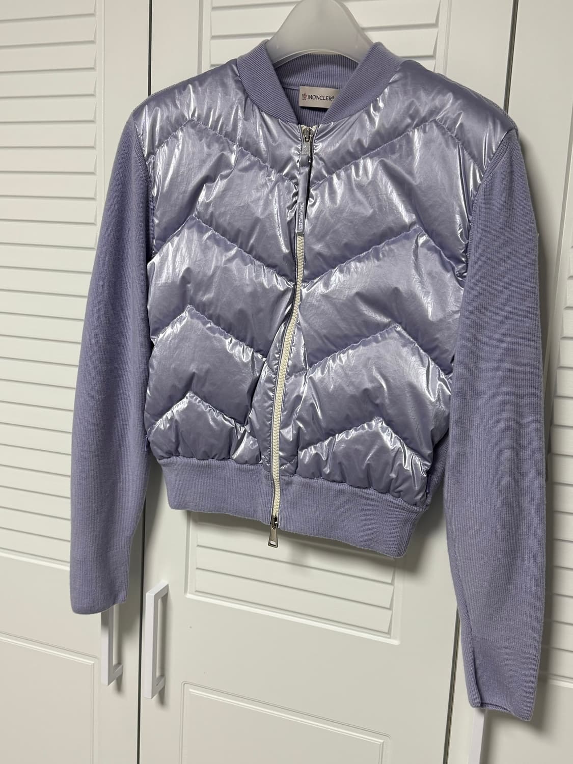 몽클레어 니트패딩 울 가디건 라일락 - 23SS 상품이미지2