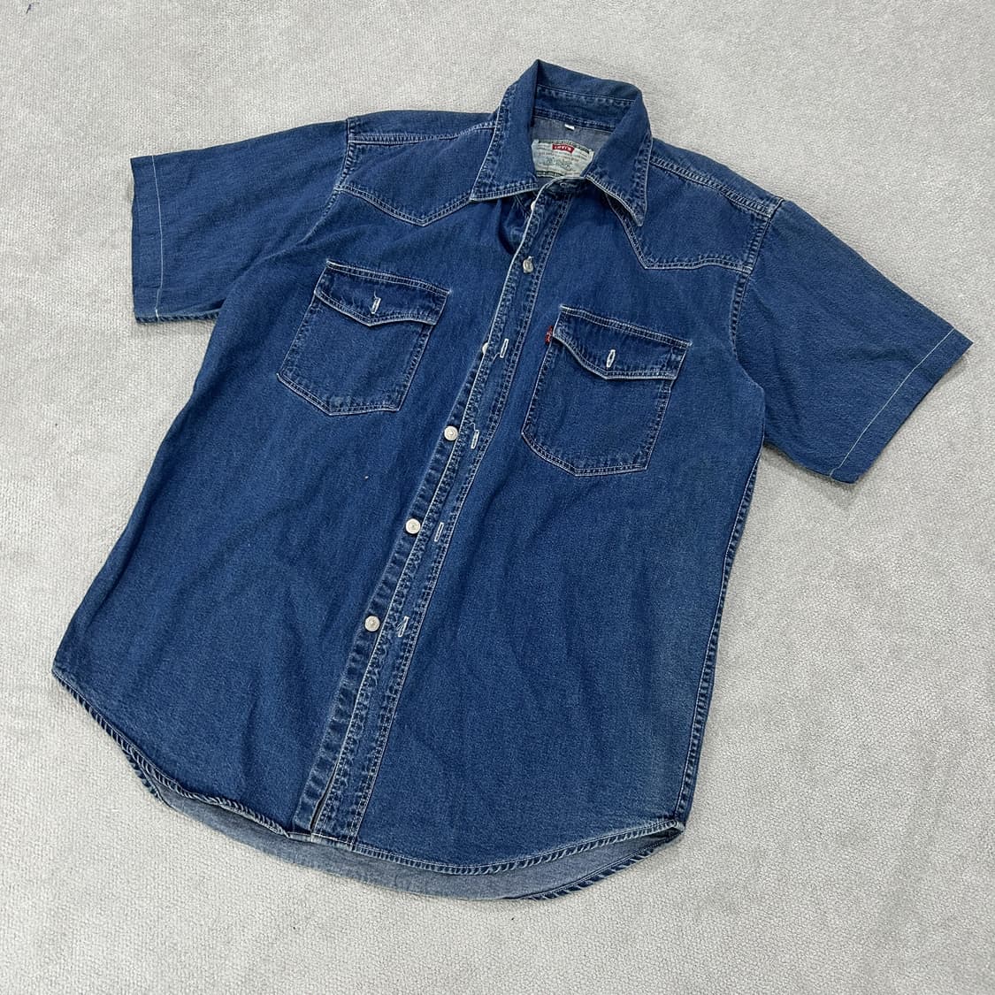 리바이스 웨스턴 데님 반팔 셔츠 L 상품이미지1