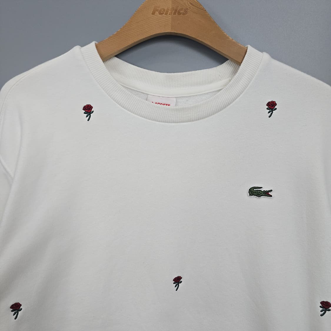 남성 라코스테 LACOSTE L!VE 로즈 자수 맨투맨 스웨트셔츠 100 상품이미지2
