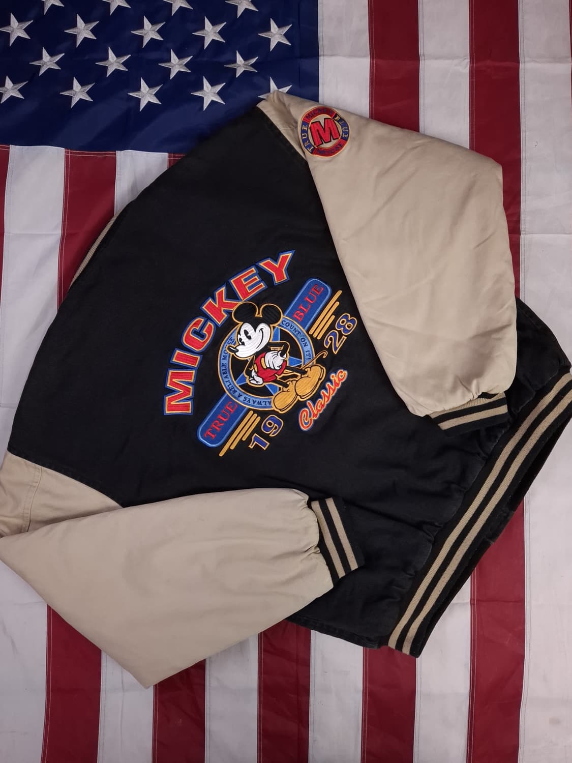 오리지날 90's 디즈니 미키마우스 코튼 바시티 자켓 상품이미지1