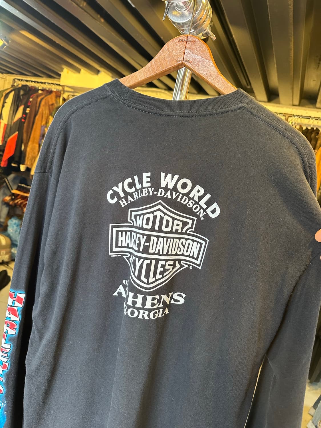 할리데이비슨 핀업걸 프린팅 롱슬리브 티셔츠 상품이미지7