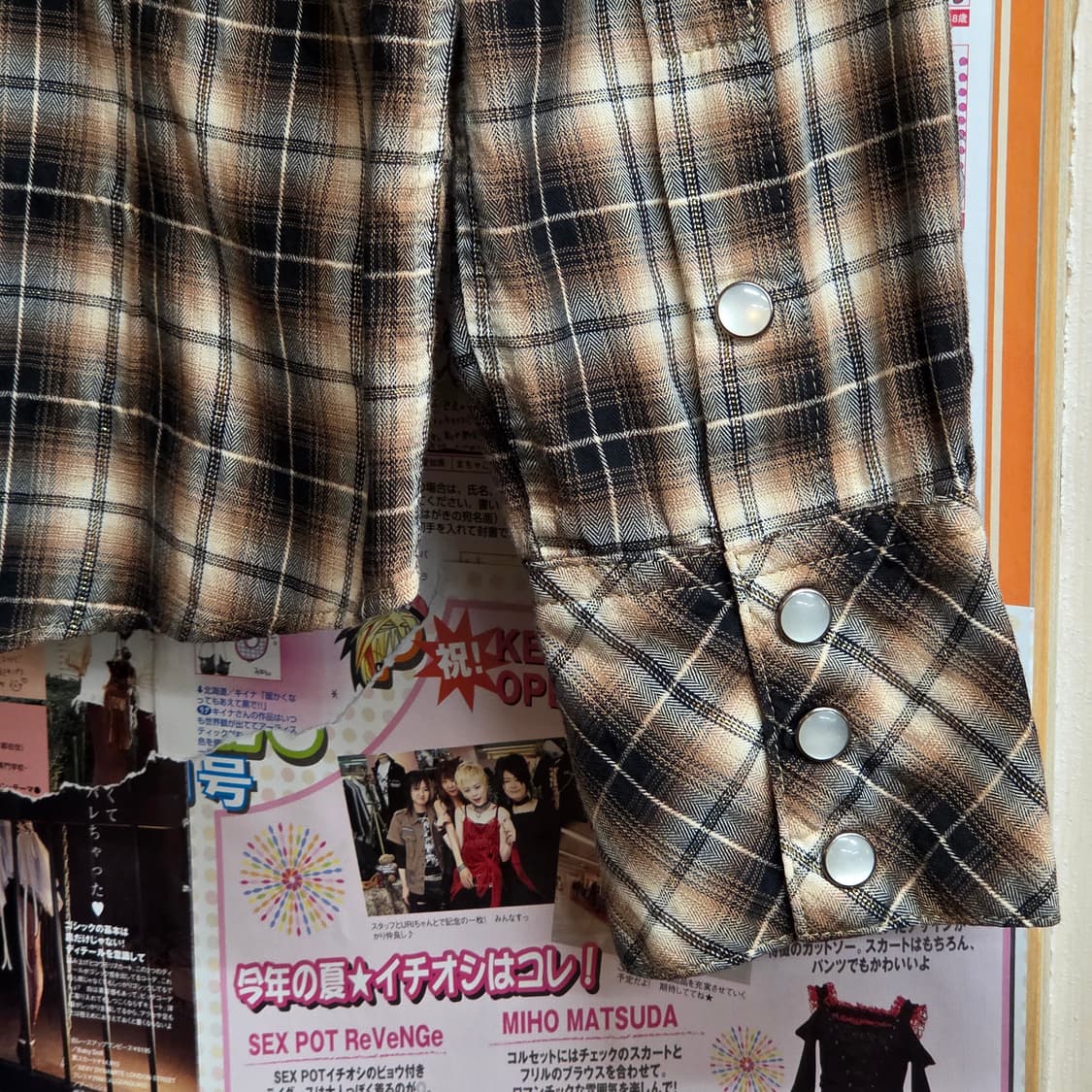 JPN 웨스턴 무드 글리터 체크 셔츠 상품이미지6