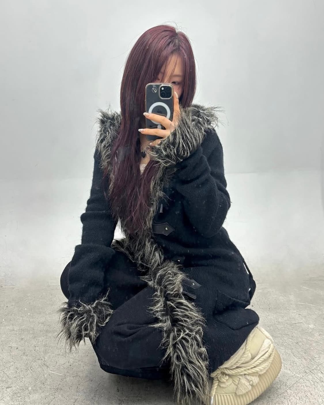 Midas Fur Trim Long Cardigan 상품이미지4