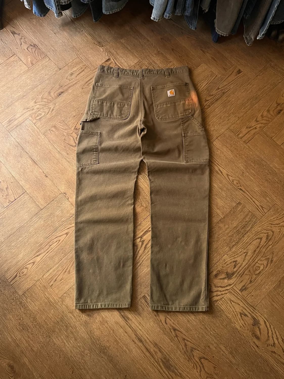 [34]칼하트 USA 빈티지 워싱 다크브라운 싱글니 카펜터 워크 팬츠 상품이미지1