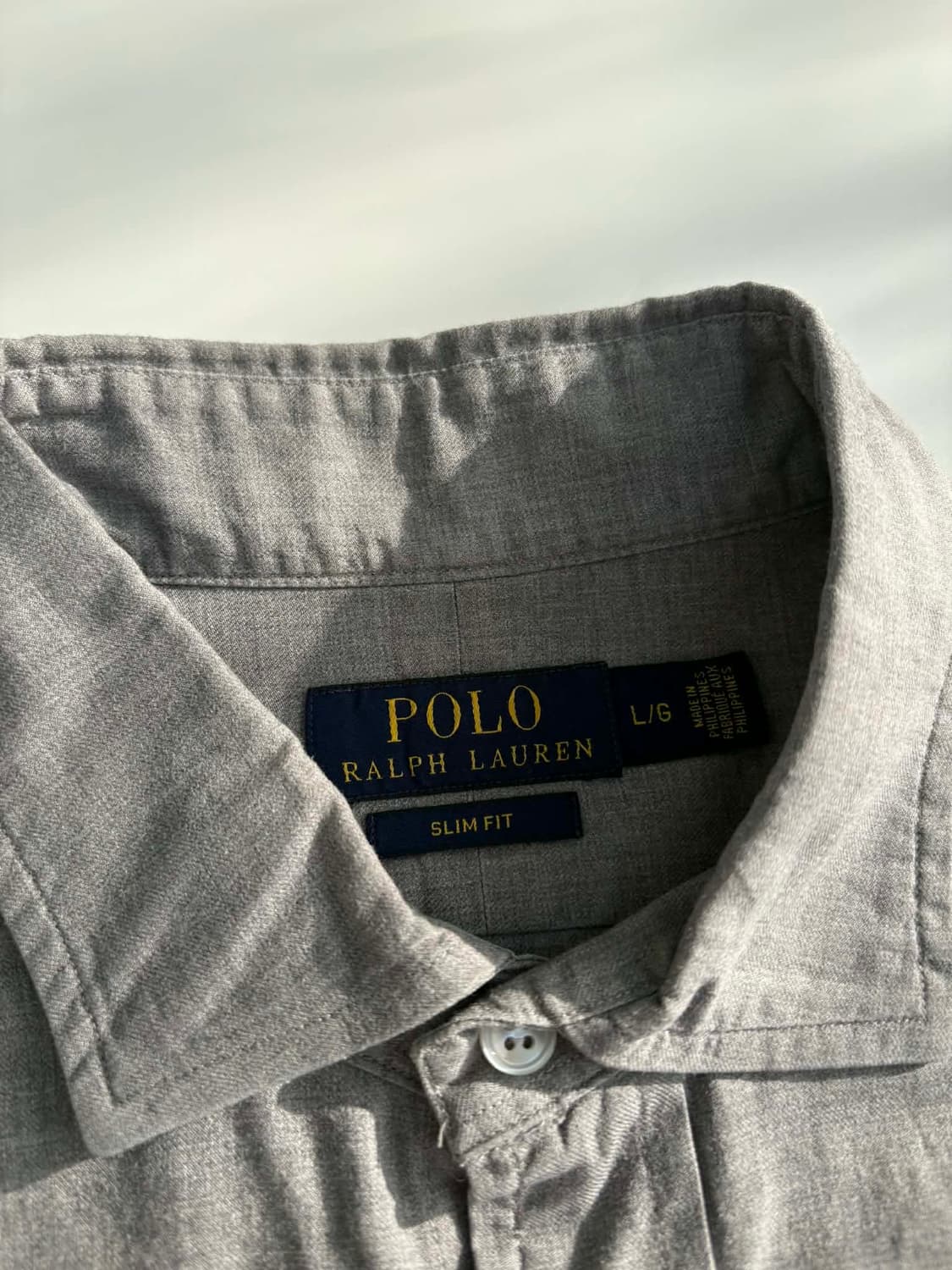 [L] 폴로 랄프로렌 그레이 슬림핏 셔츠 상품이미지3