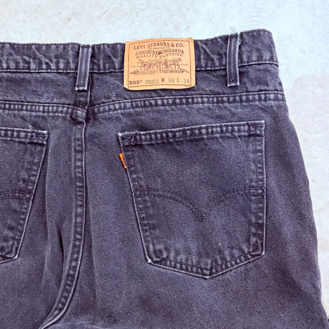 [36/34] USA 🇺🇸 리바이스 505 오렌지 탭 흑청 블랙 상품이미지5