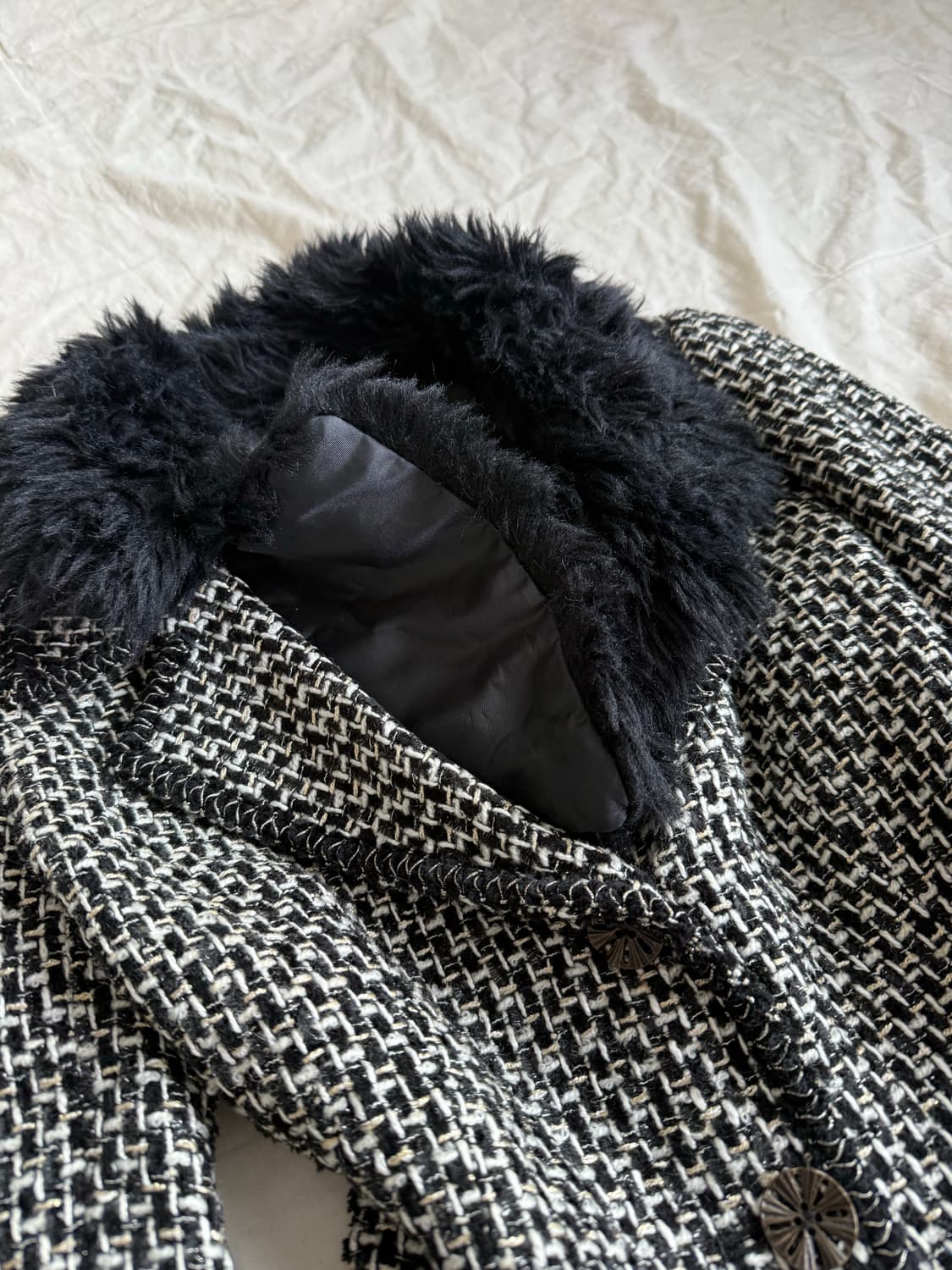 블랙 고스로리 로맨틱고딕 갸루 공겜여주 크롭 트위드자켓 상품이미지5