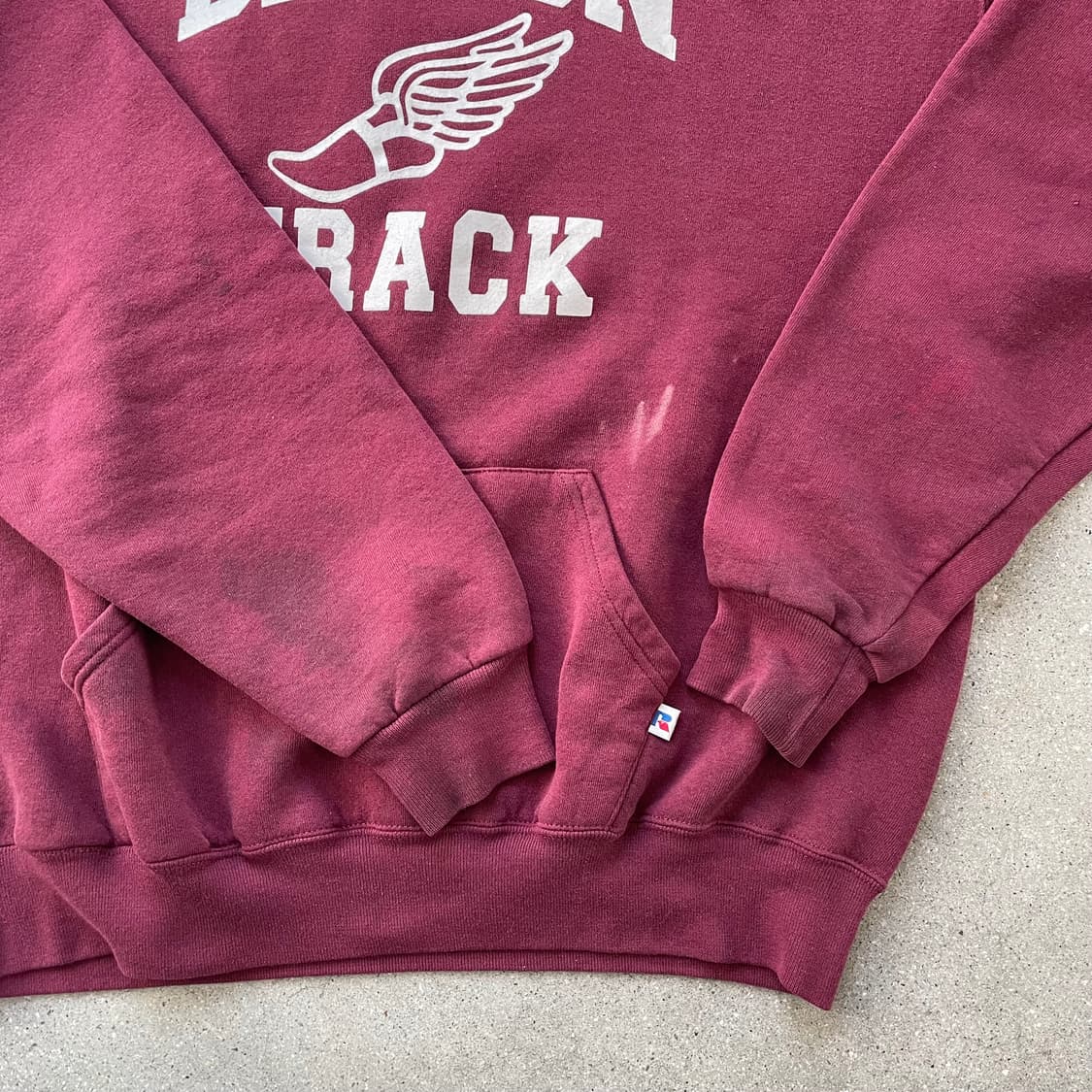 빈티지  러셀애슬레틱 후드 버건디(화이트)made in mexico 상품이미지3