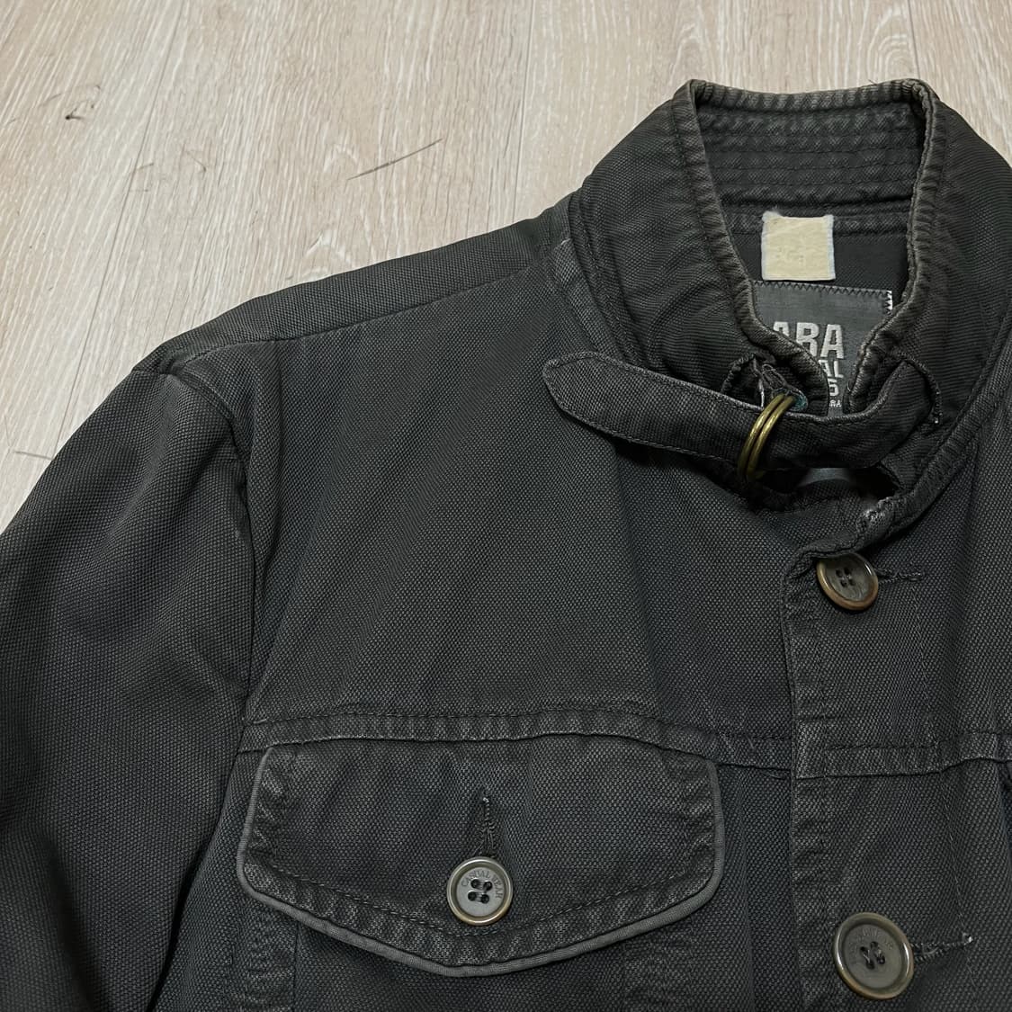 자라 넥비죠 버튼업 포켓 야상 필드자켓 [다크 차콜] M/95 상품이미지4
