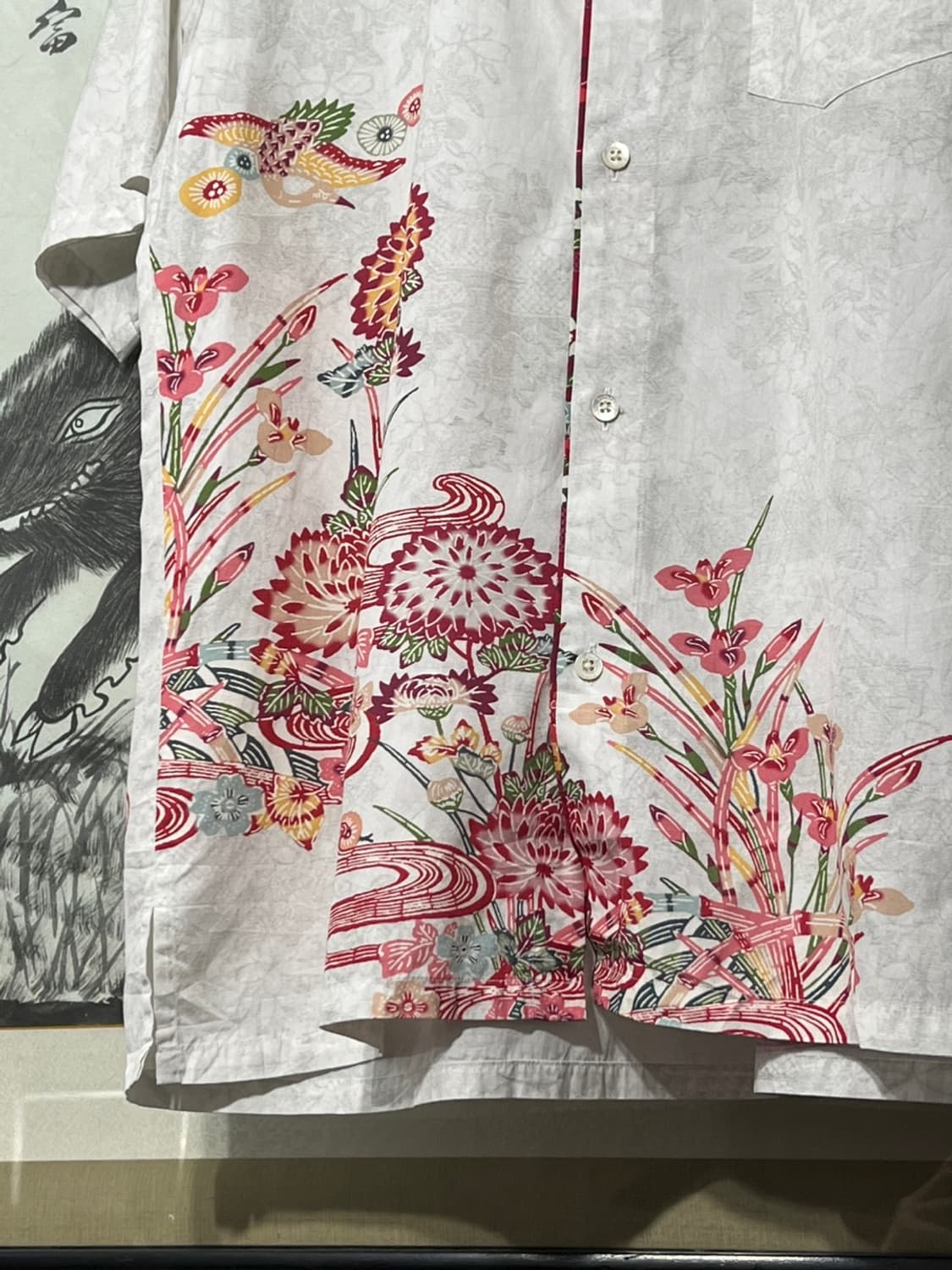 Oriental Flower Printing Half Shirt 상품이미지4