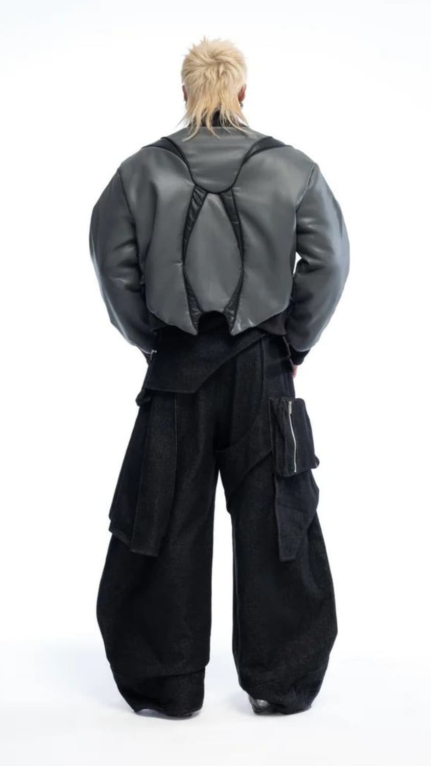 ACCOX-ACX  스커트 벨티드 카고 포켓 데님 팬츠 상품이미지3