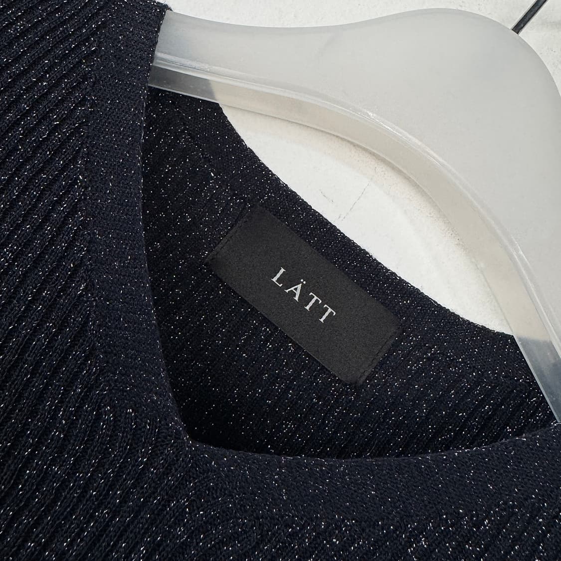 LATT 25 글리터 리브드 니트 탑 상품이미지5