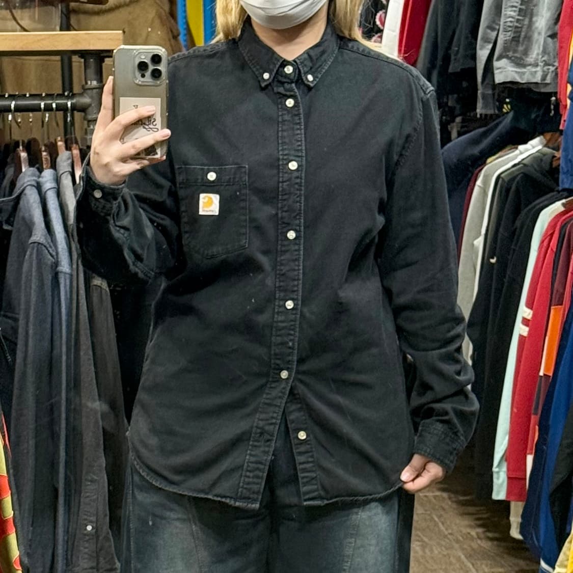 [HI] 칼하트 긴팔 데님셔츠 블랙 상품이미지2