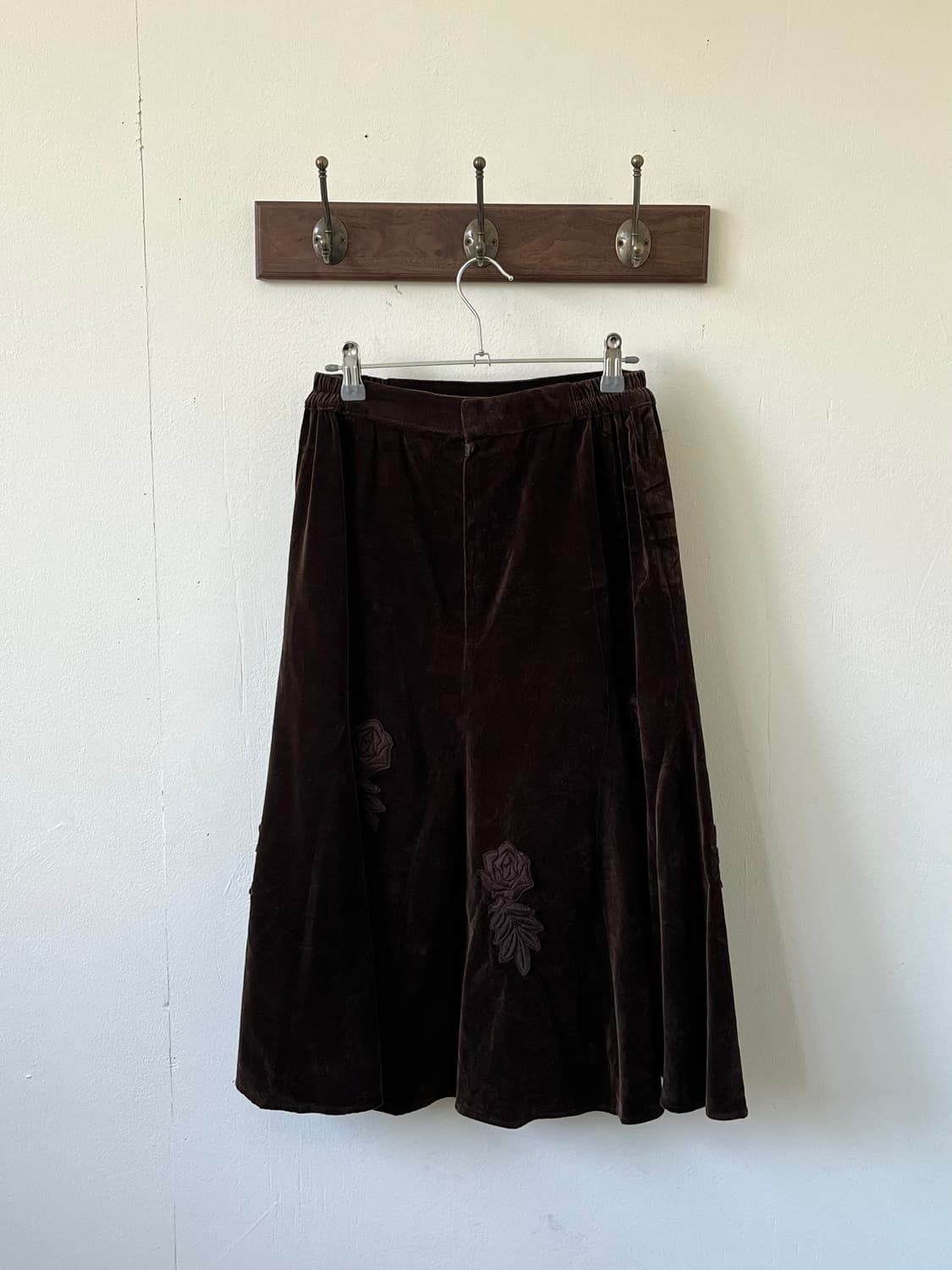 japan Vtg 벨벳 플라워 스커트 상품이미지2