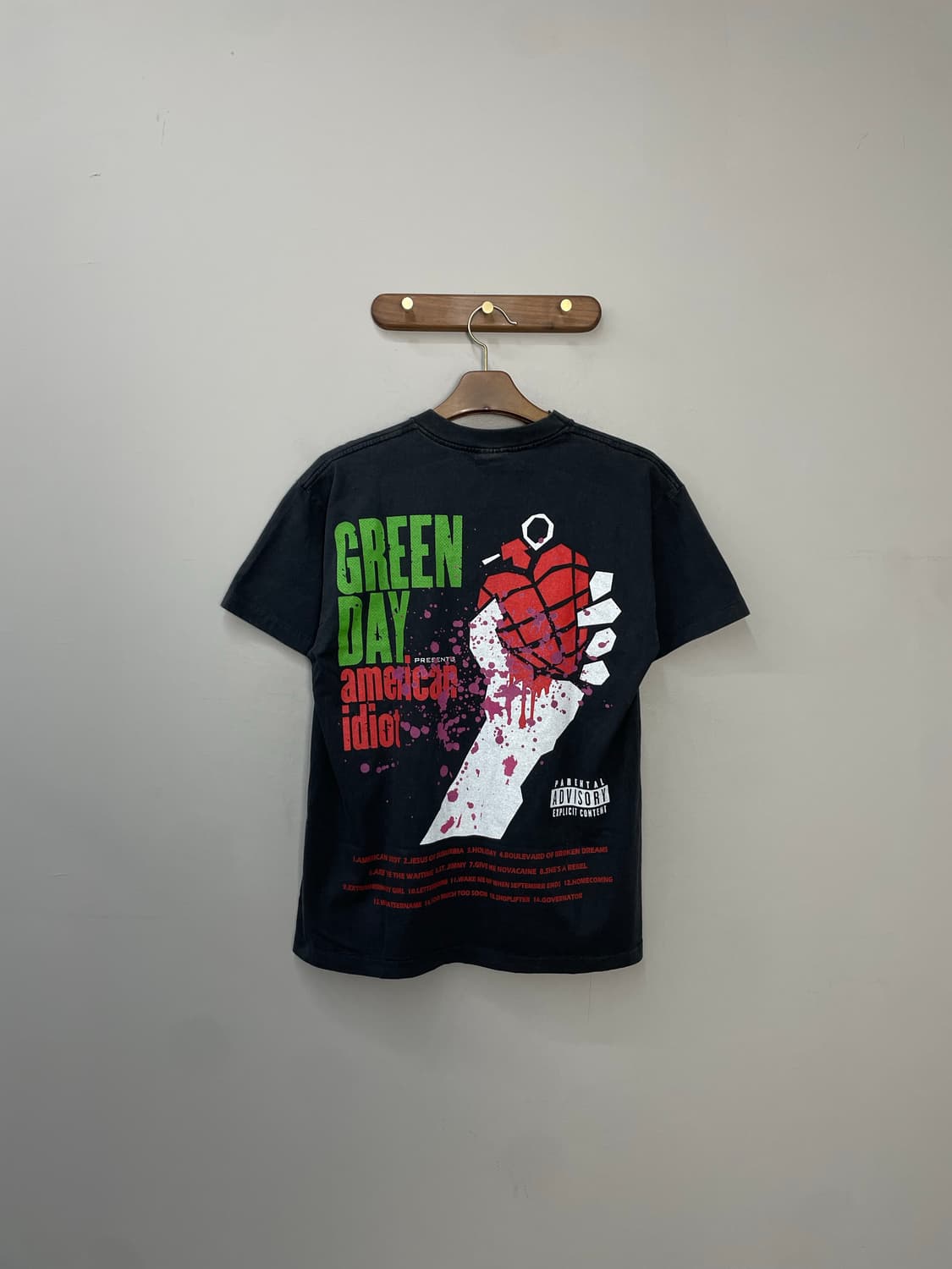 빈티지 그린데이 락 밴드 페인팅 반팔 H1630 상품이미지4