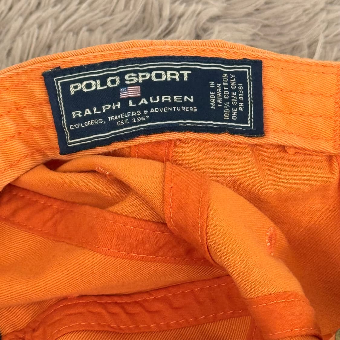 90s 스펠아웃 폴로스포츠 P로고 오렌지 볼캡 상품이미지6