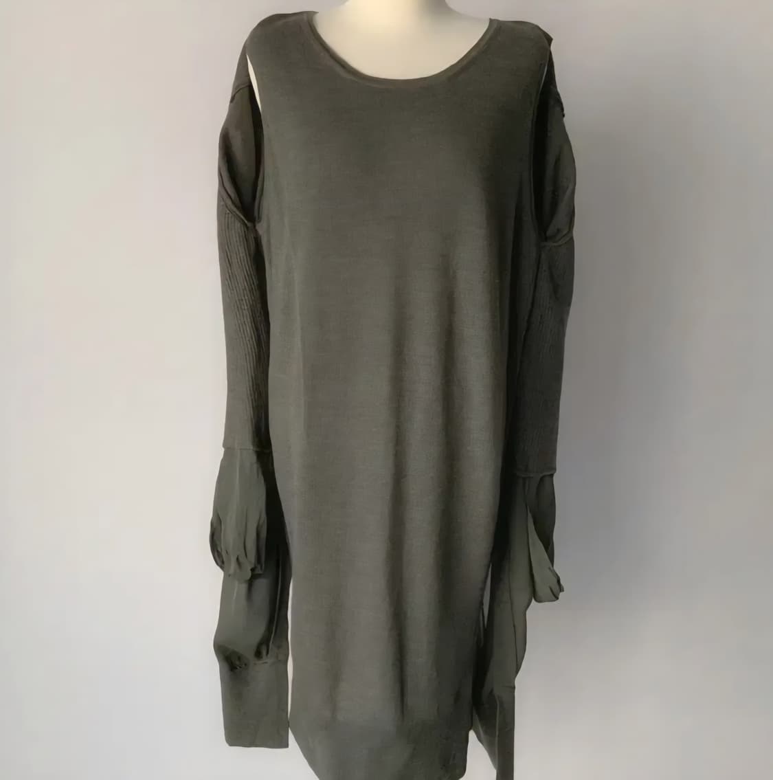 타임 포스트모던 실크배색 롱 니트 가디건 원피스 세트 상품이미지8