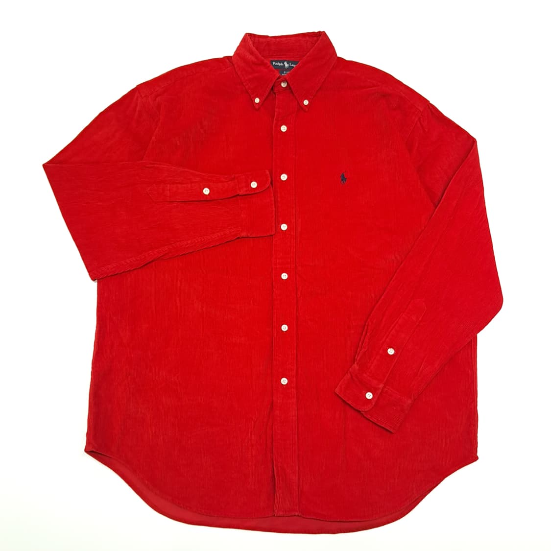 CN801 L 폴로 랄프로렌 USA 레드 코듀로이 긴팔 셔츠 남방 상품이미지2