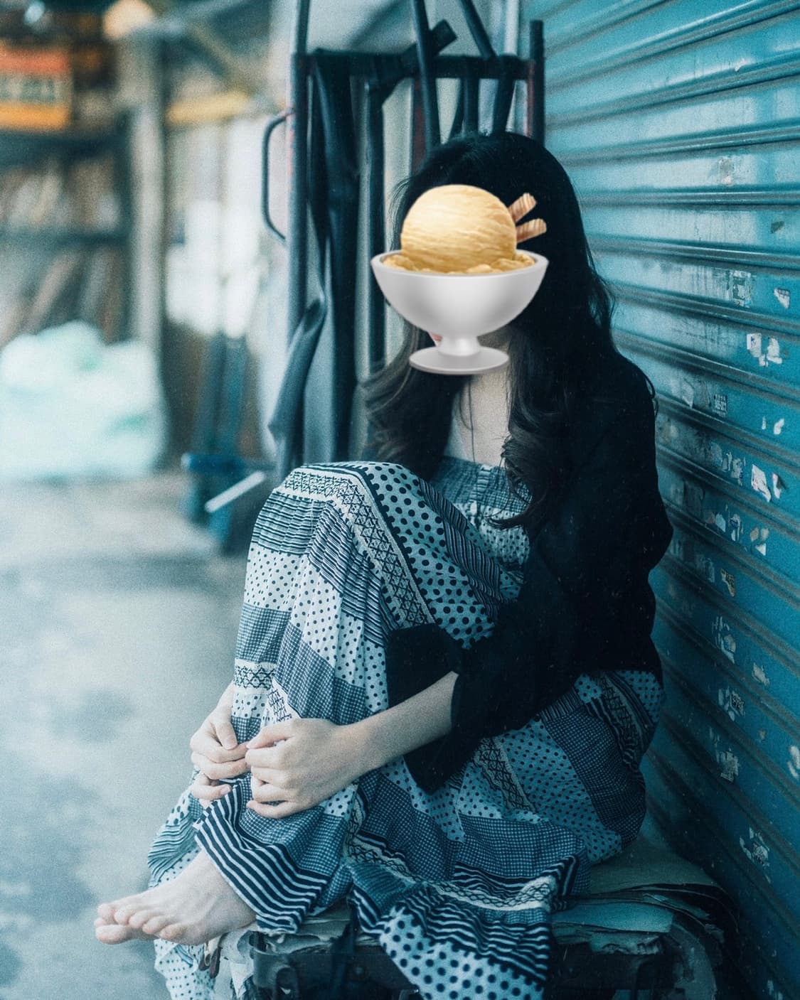 빈티지 모리걸 셔츠 패치 롱원피스 코디셋 상품이미지1