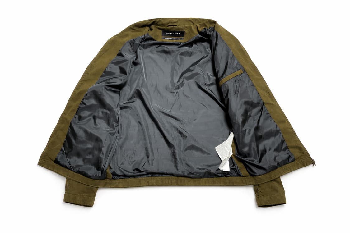 ZARA 자라 워크웨어 브라운 올리브 스웨이드 싱글 라이더 블루종 자켓 상품이미지3