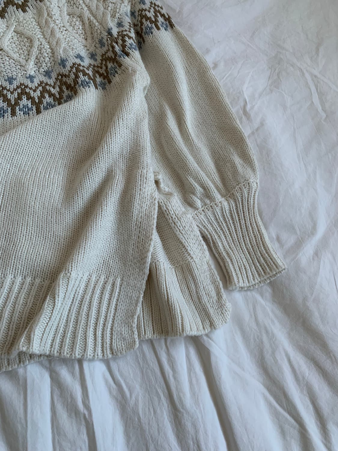 화이트 아란 스웨터 상품이미지3