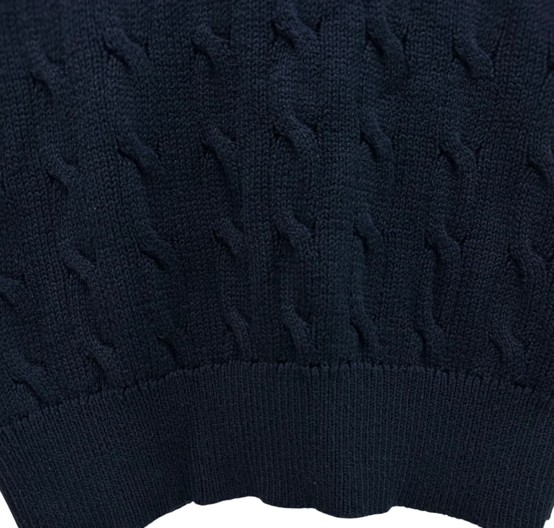 폴로 폴라넥 케이블 꽈배기 니트 네이비 (XS) 상품이미지5