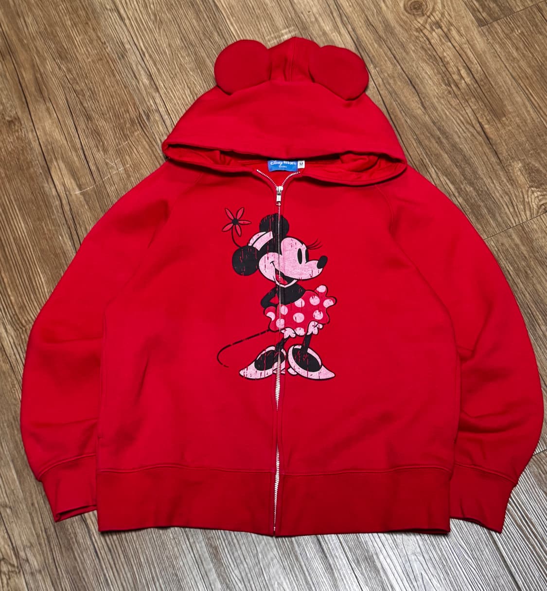 디즈니 도쿄 미니마우스 빈티지 핑크 후드집업 상품이미지2