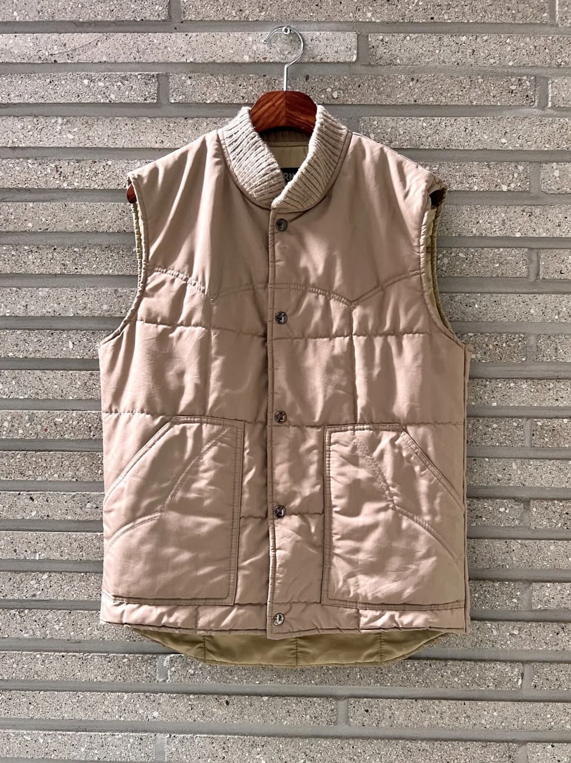 [M]70's Sears Western 시어스 아이보리 경량 패딩 베스트 상품이미지1